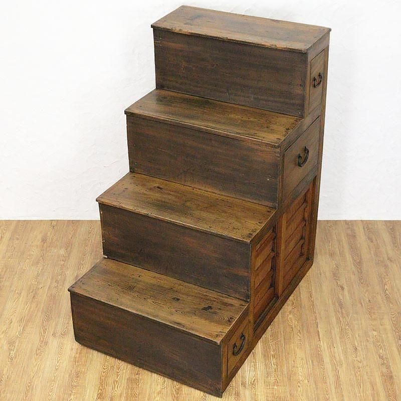 階段箪笥｜豊富な収納スペース、使い勝手抜群 120cm