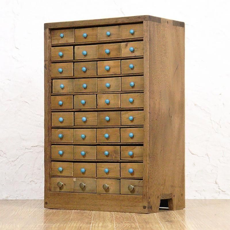 40杯 薬箪笥 引出しだらけ 日本製 アンティーク 昭和初期 和風