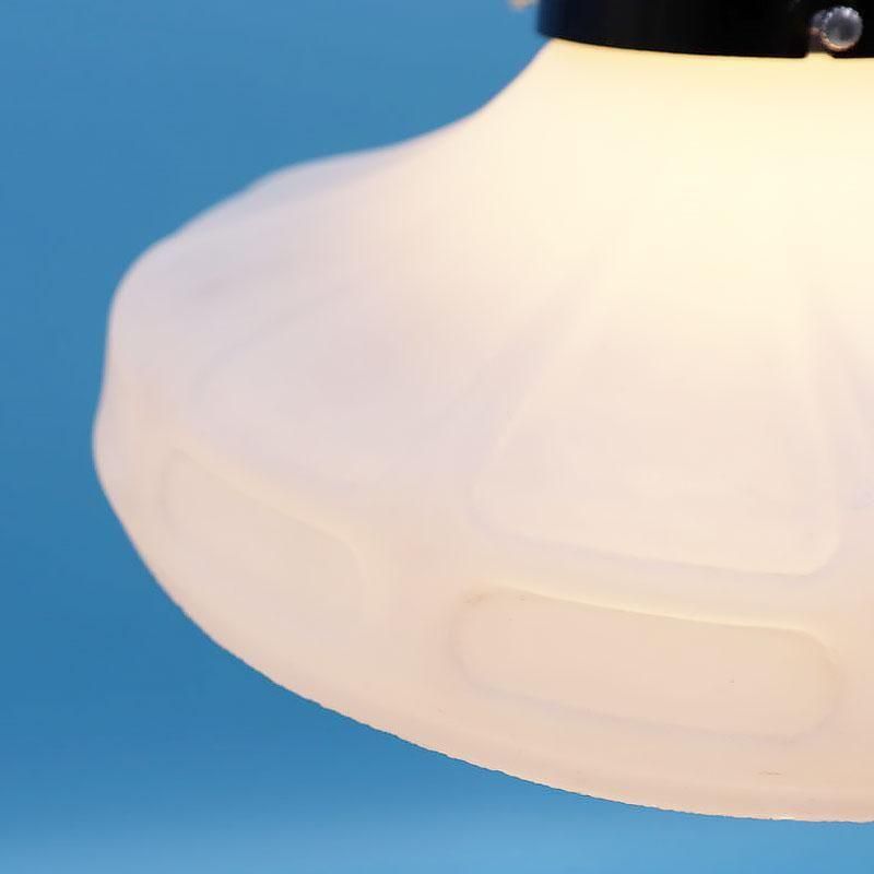 昭和レトロ 電笠 電傘 ランプシェード アールデコ 乳白ガラス ホワイト