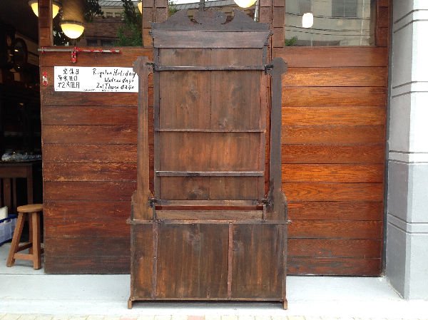 ホールキャビネット ミラー付き 姿見 洋館家具 アンティーク antique