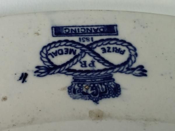 オランダ製アンティークブルーアンドホワイト大皿 直径37 高さ3.5