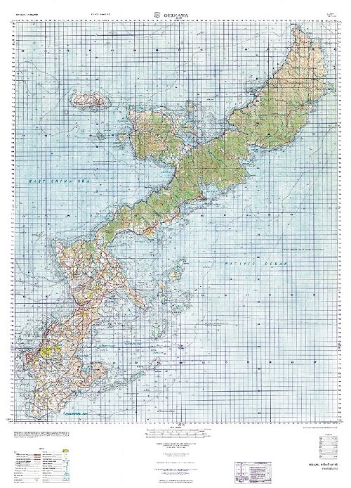 アメリカ軍製作 10万分の1 軍用沖縄本島全図 - （有）榕樹書林