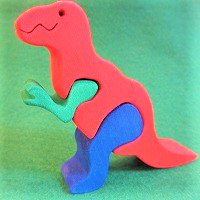 木製恐竜パズル　ティラノザウルス　（チラノザウルス　T-REX)