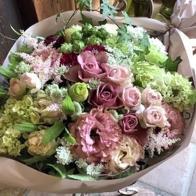 80＞生花アレンジメント＊アンティークピンクグリーン - Simone