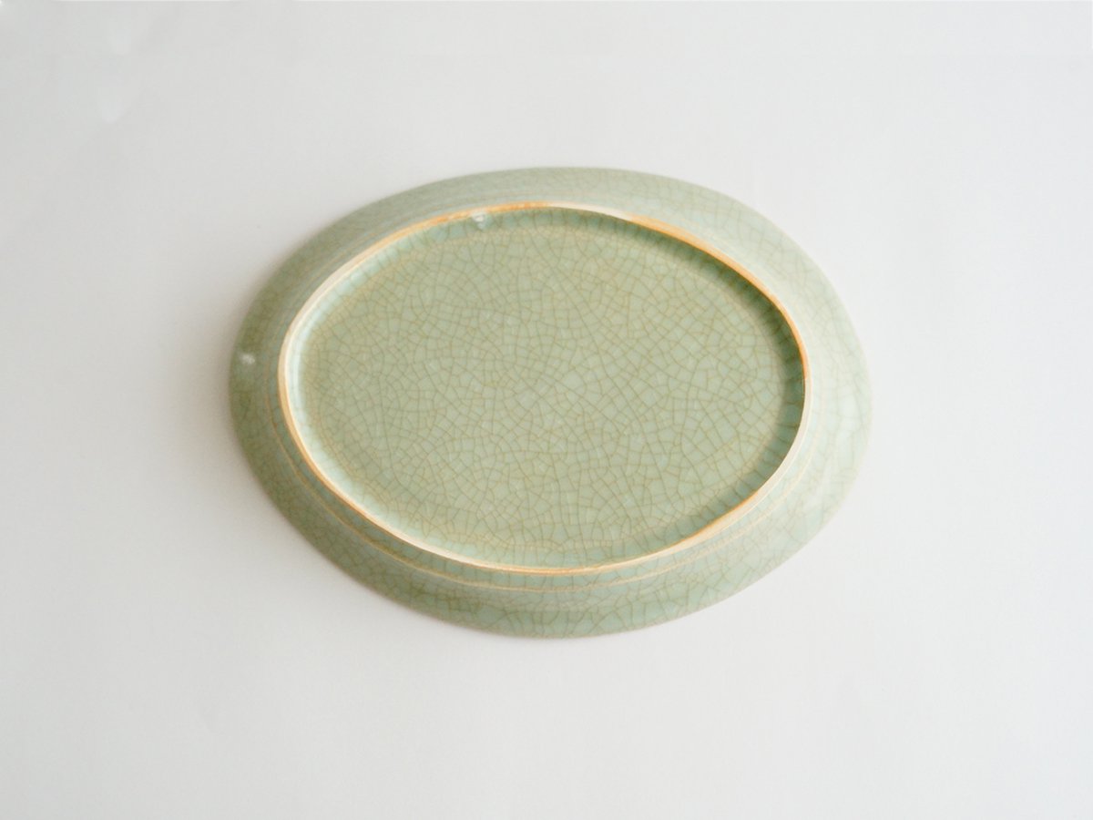 青瓷楕円皿 19.5cm | 石黒剛一郎 threetone ［online shop］