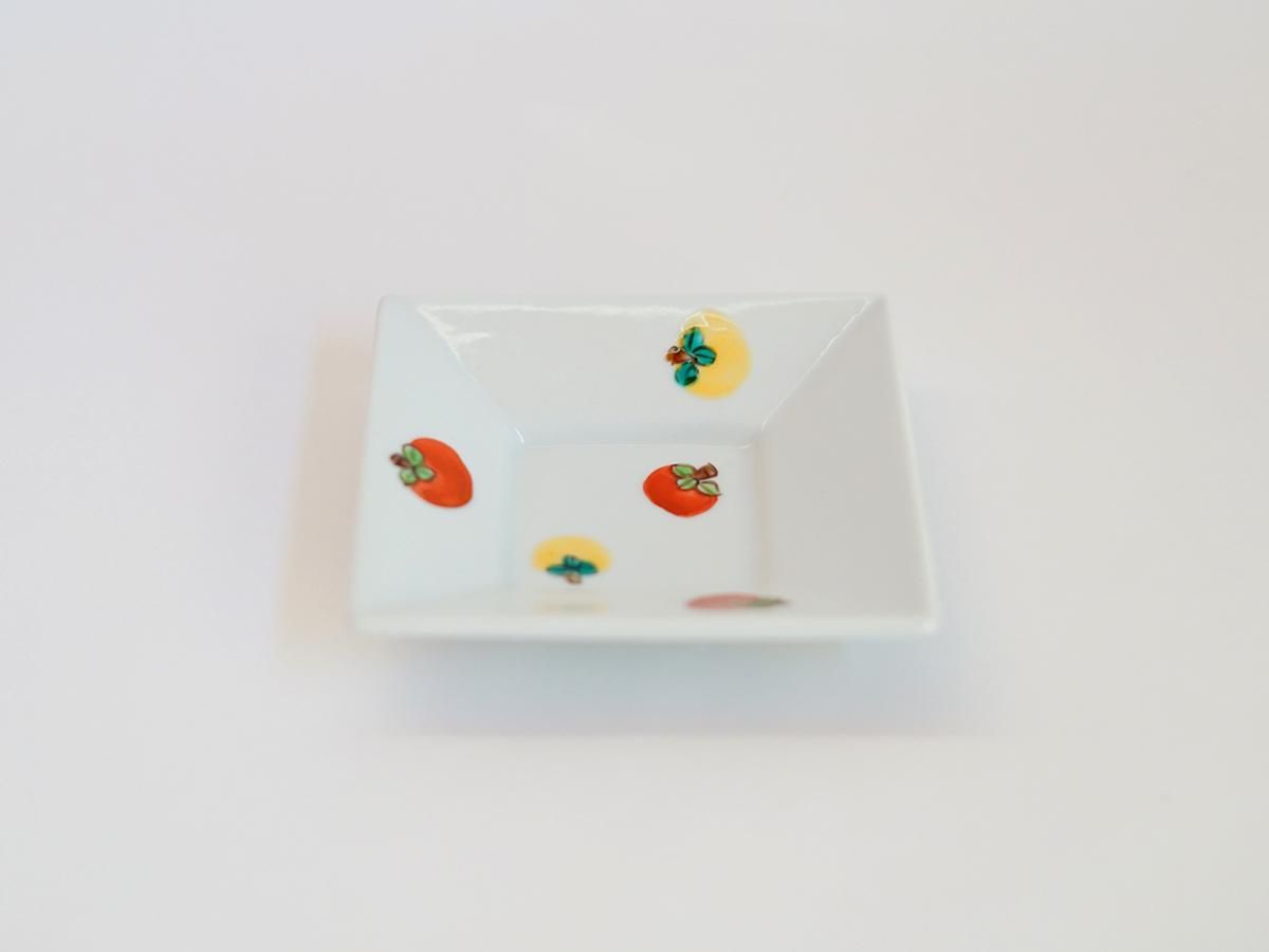 九谷焼　皿 九谷焼：染付蝶形向付・正木春蔵《向付・小皿・扁形皿・15.3cm