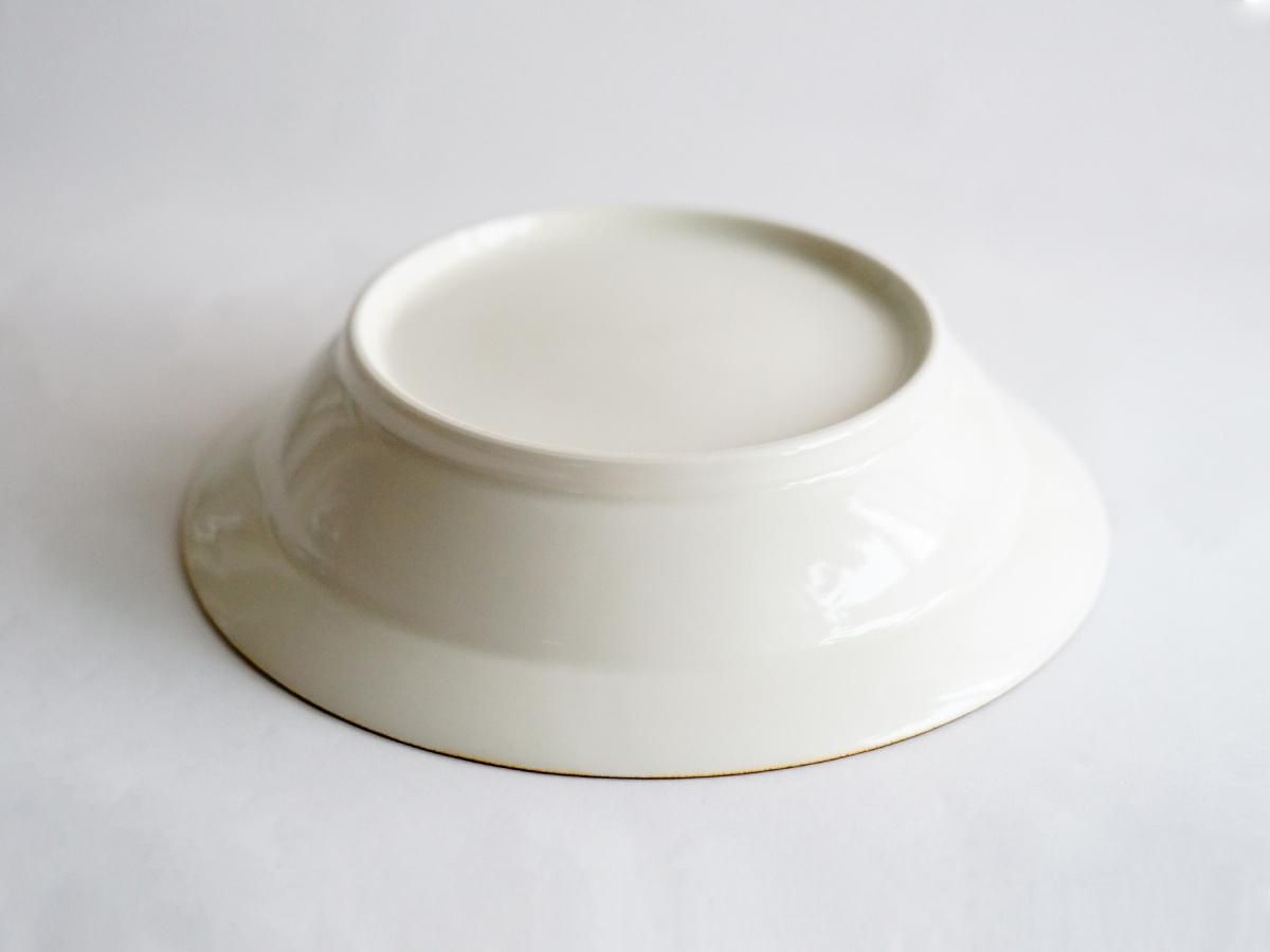 深皿 白磁 23cm 石黒 剛一郎 丨threetone ［online shop］