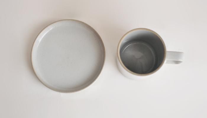 ハサミポーセリンのマグソーサーセット S グロスグレー（クリア