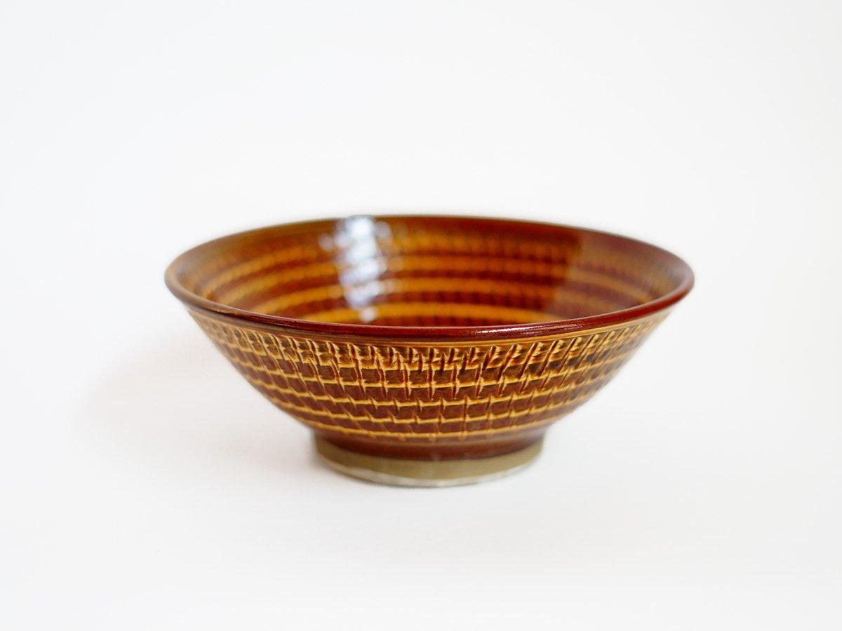 深皿 7寸 象嵌 飴 小鹿田焼 坂本浩二 | threetone 【onlineshop】 深皿 7寸 象嵌 飴 小鹿田焼 坂本浩二 | threetone 【onlineshop】