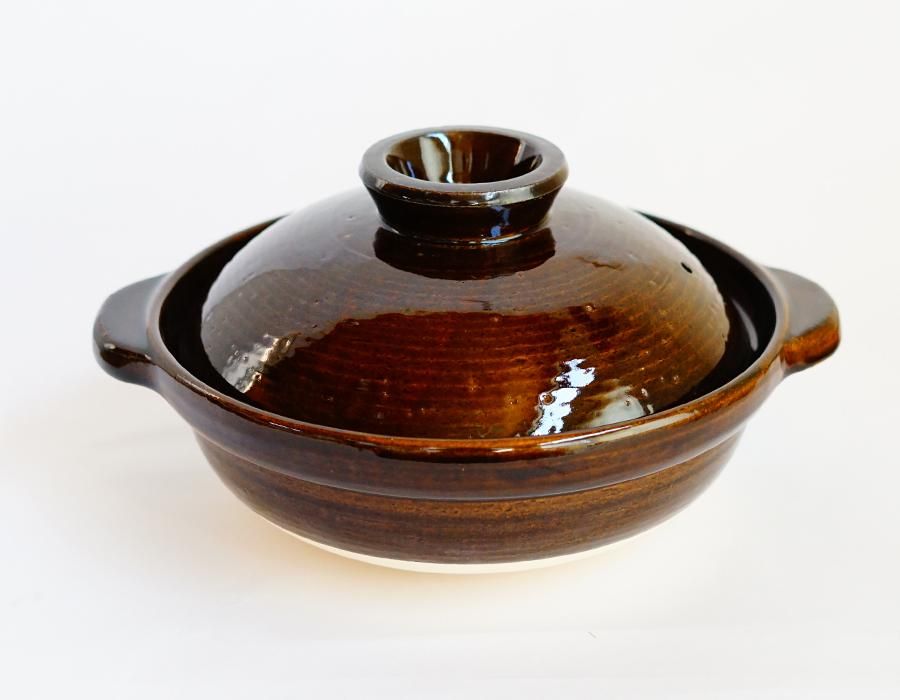 茶色の土鍋 5個セット オマケ固形燃料付き 伊賀土鍋 大 3000ml(3〜5人用) アメ釉 | 伊賀焼窯元