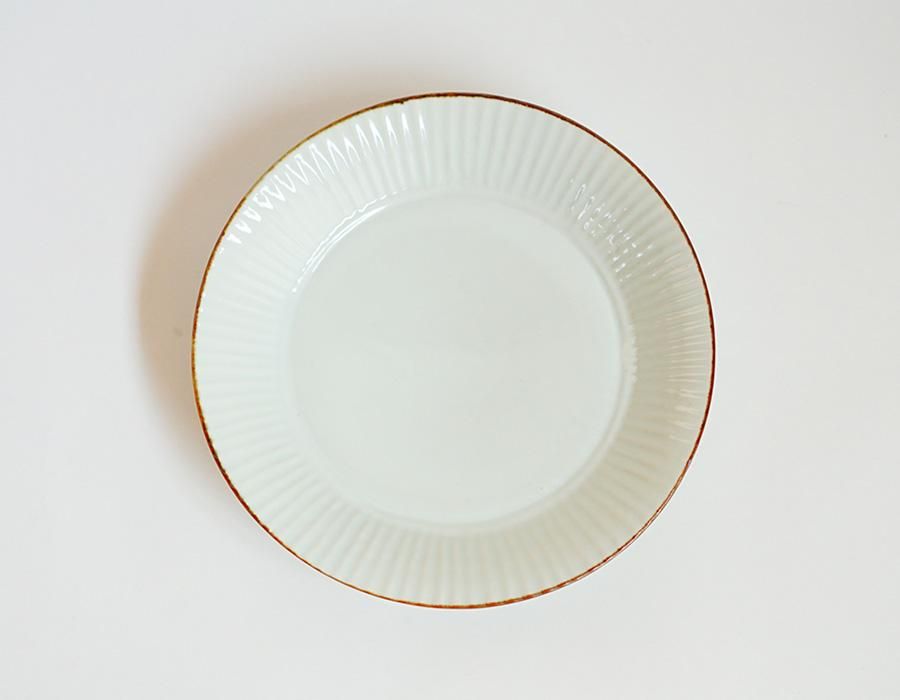 No.75 イッチンの7寸皿　やちむん やちむん 皿7寸（白イッチン） | 陶眞窯 | inoya | Basic Life