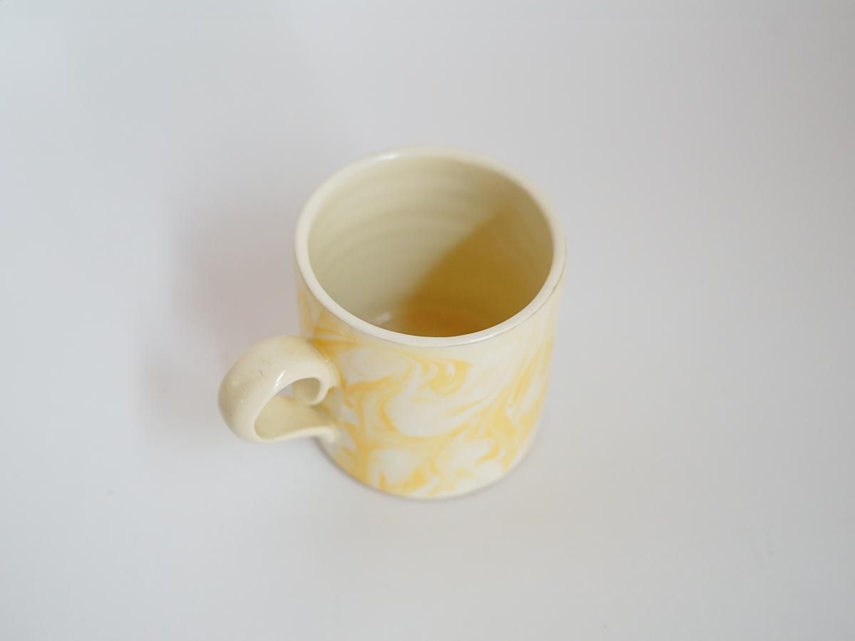マグカップ M 230ml スリップウェア マーブル イエロー 久保田