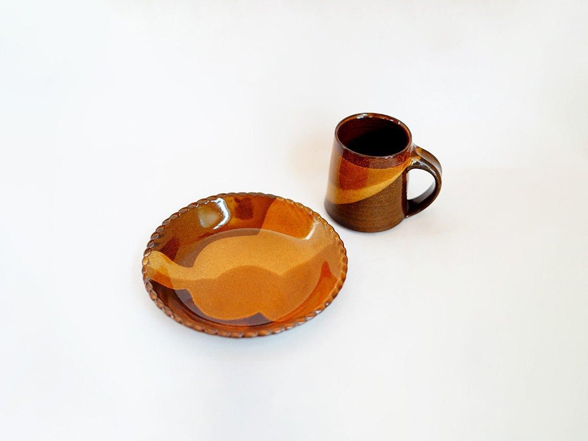 ボウル 18.5cm brown×yellow 佐川義乱｜threetone［online shop］