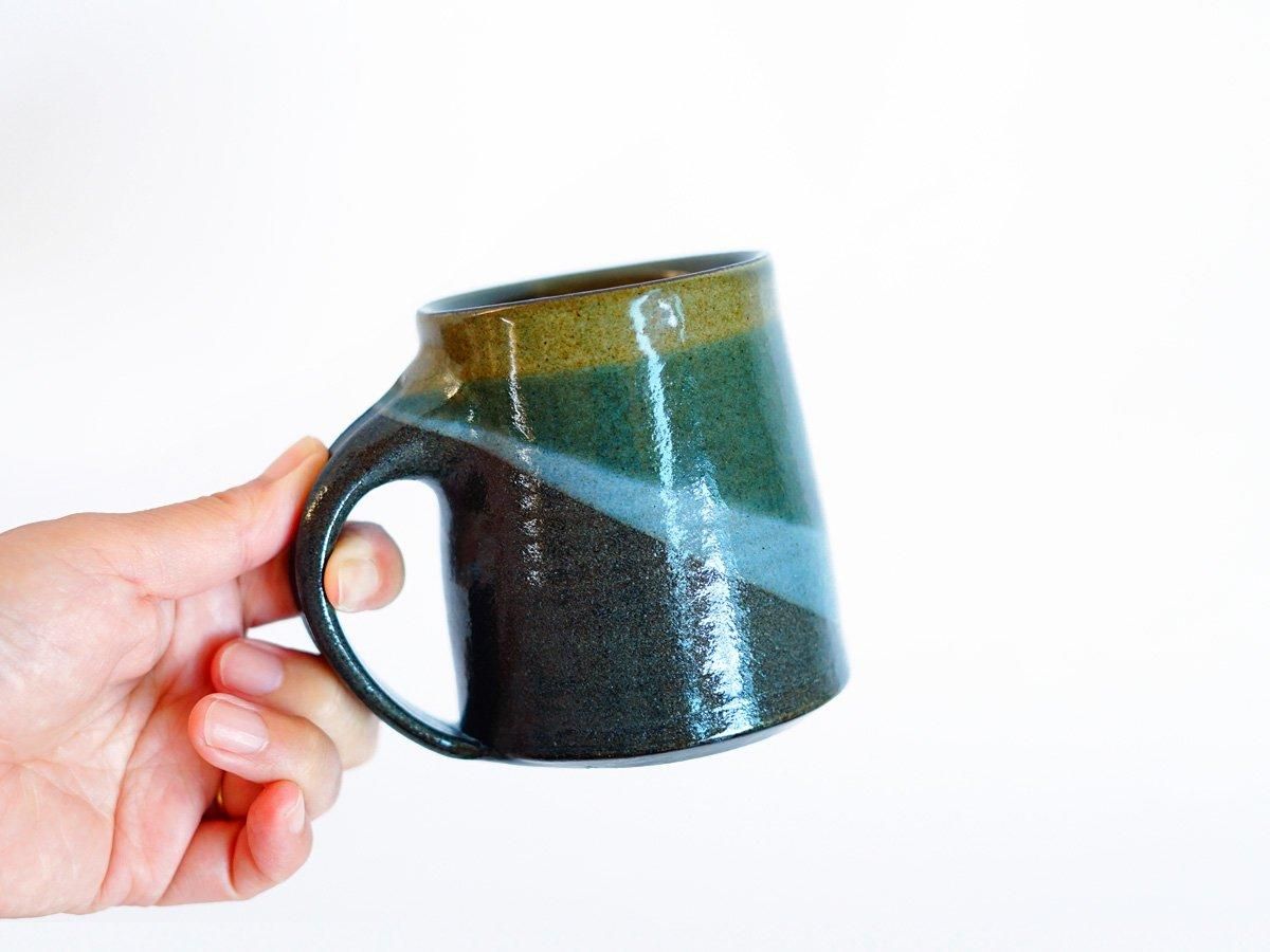 マグカップ green×blue 佐川義乱｜threetone［online shop］