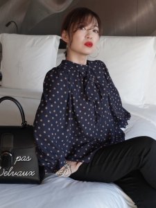 classical dot blouse【ﾈｲﾋﾞｰ】