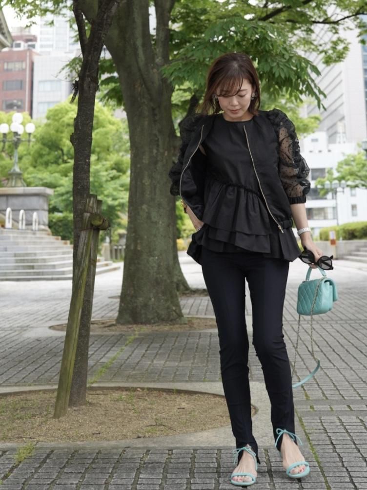 dot blouson【black】