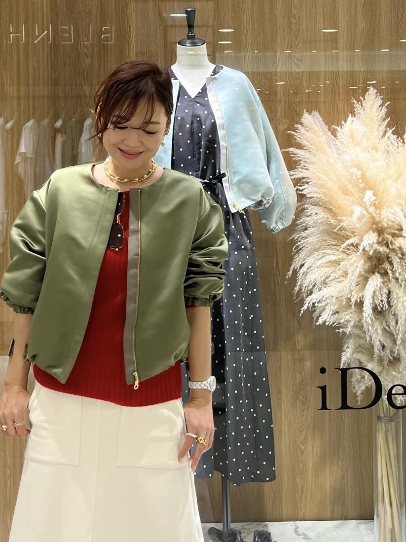 美品◎ idea luce イデアルーチェ バルーンサテンブルゾン アイボリー-