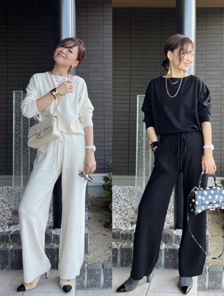 Relux knit setupivory,black