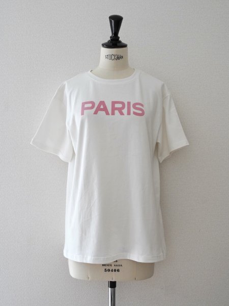 SALE:パリスTシャツ【white×pinkロゴ】50％OFF