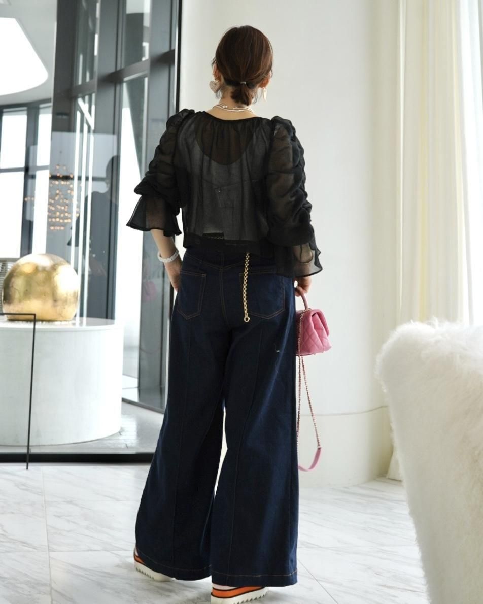 【イデアルーチェ】 ASAKO ブラウス ブラック 新品‼️ アサコブラウス