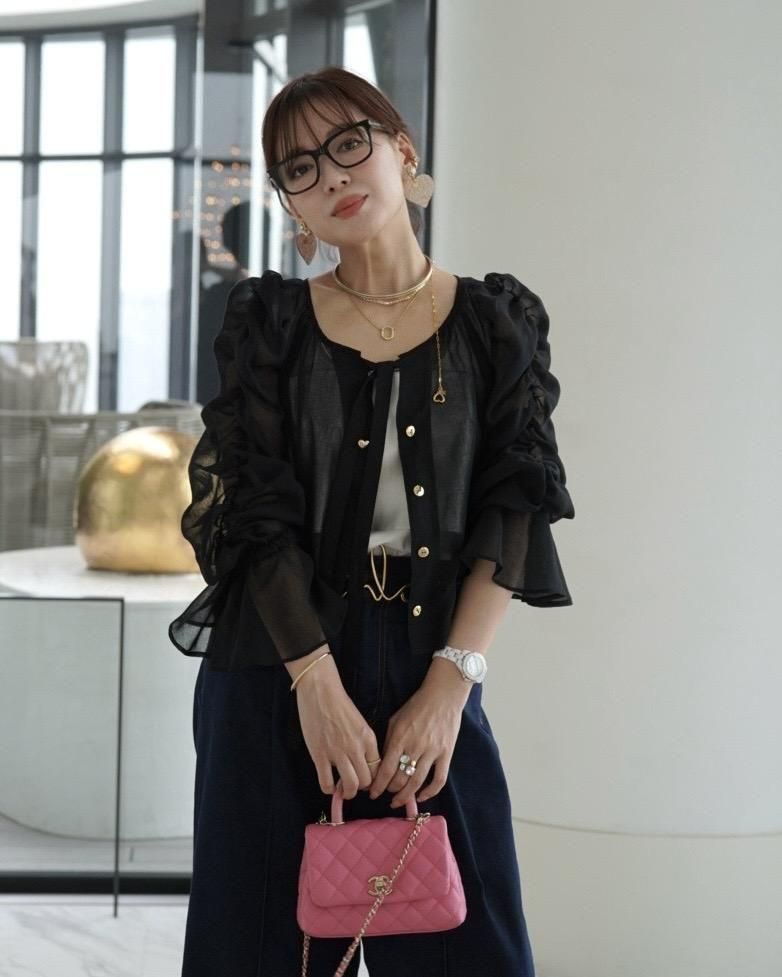 【イデアルーチェ】 ASAKO ブラウス ブラック 新品‼️ アサコブラウス