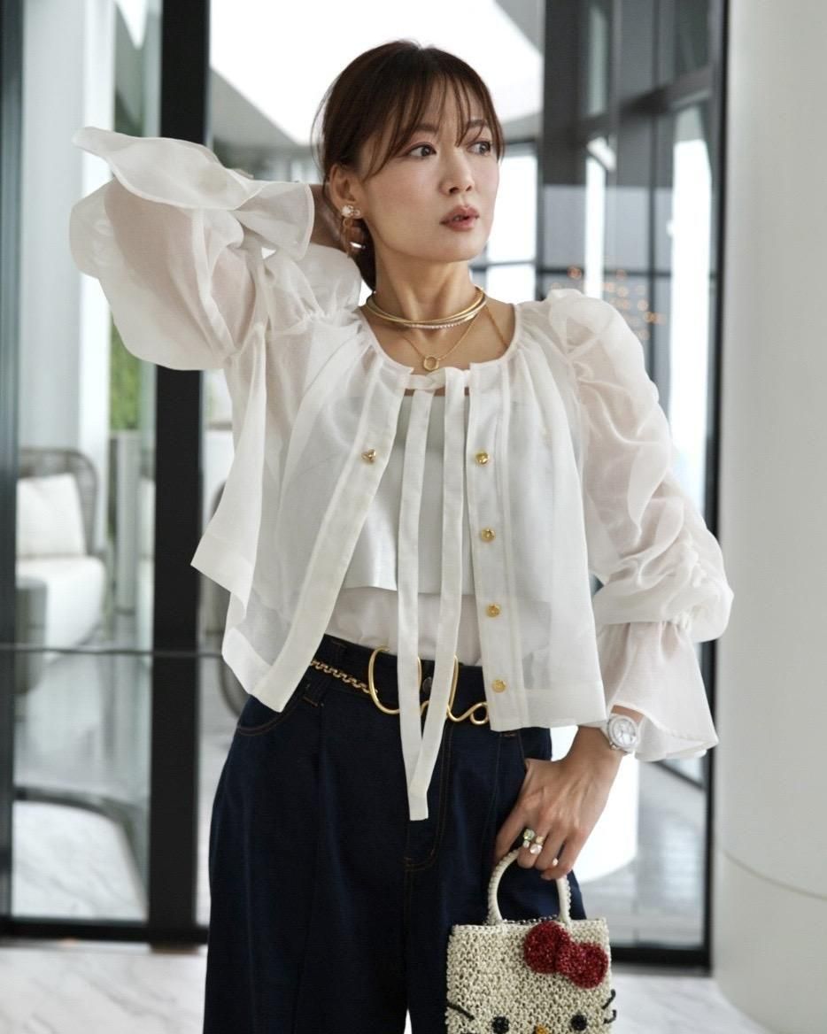 【イデアルーチェ】 ASAKO ブラウス ホワイト 新品‼️ アサコブラウス