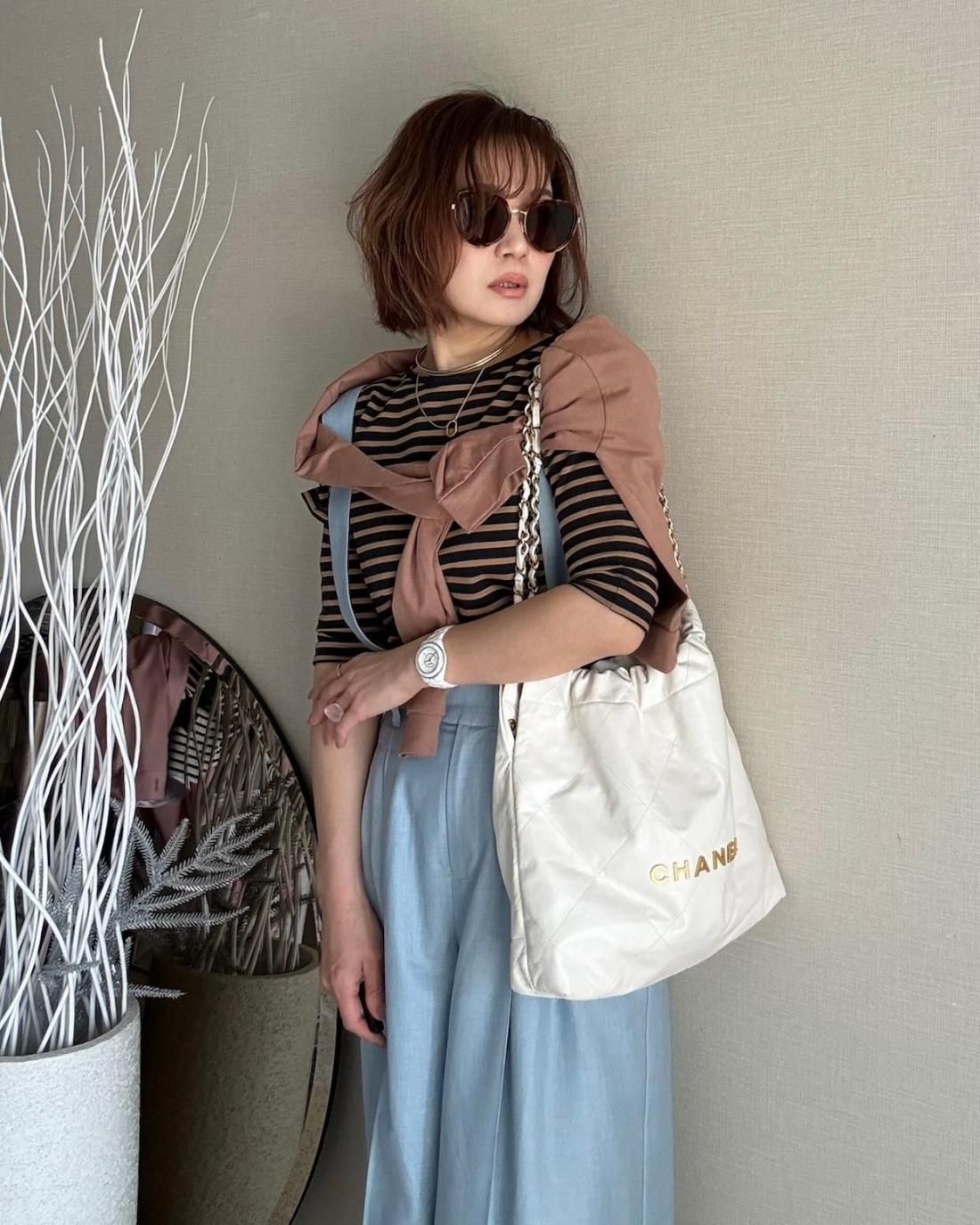 ☆新品タグ☆イデアルーチェ idea luce☆シアーカットソー ボーダーカットソー