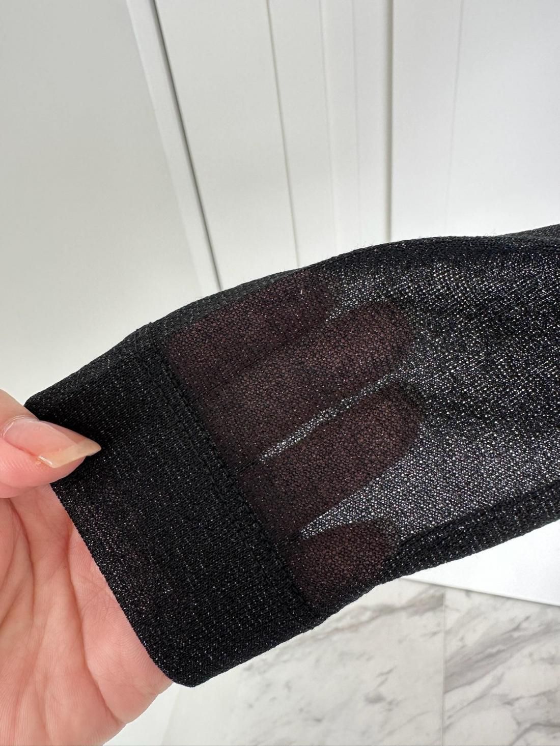 キラキラショルダーロンT【ﾌﾞﾗｯｸ】