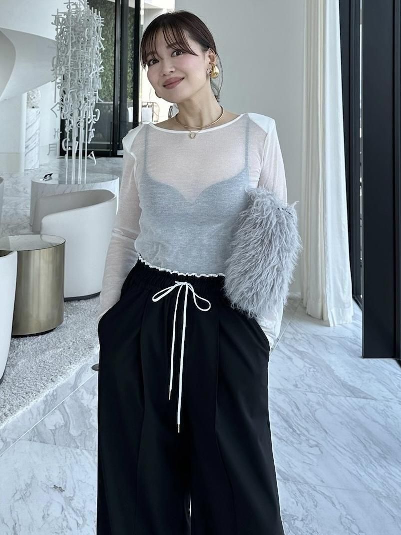 キラキラショルダーロンT【ﾎﾜｲﾄ】