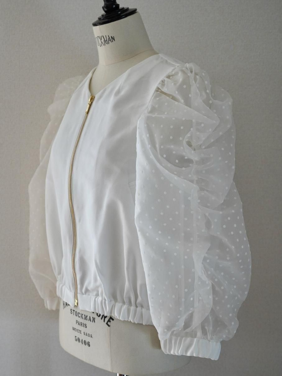 イデアルーチェ　ドット　ブルゾン ドットブルゾン【ﾎﾜｲﾄ】