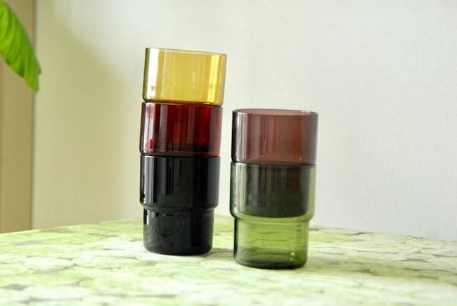 Nuutajarvi Saara Hopea stacking glass / ヌータヤルヴィ Nuutajarvi Saara Hopea stacking glass / ヌータヤルヴィ