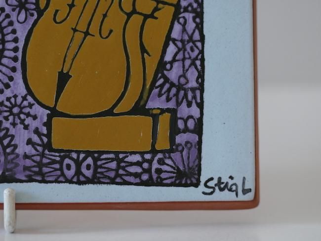 スティグリンドベリ　陶板　Stig Lindberg 花冠 スティグリンドベリ 陶板 Stig Lindberg 花冠 スティグリンドベリ 陶板