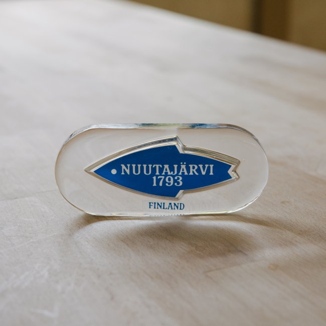 Nuutajarvi Brandlogo / ヌータヤルヴィ ブランドロゴオブジェ ブルー ...