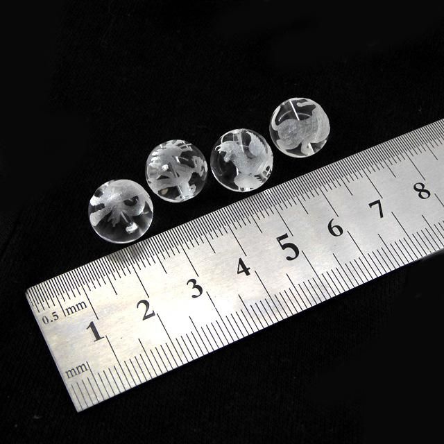 水晶 12mm丸珠彫り 四神 (4粒売り) - 魔石屋.com 水晶 12mm丸珠彫り 四神 (4粒売り) - 魔石屋.com