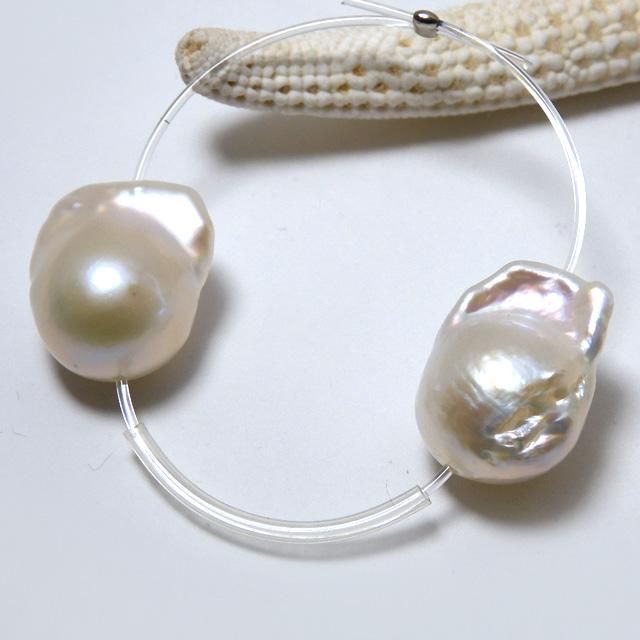 高品質バロック淡水パール 大粒 3粒 【縦:11mm~12mm/横:9mm~10mm