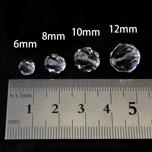 水晶 10mm丸珠 スターカット (1粒売り)