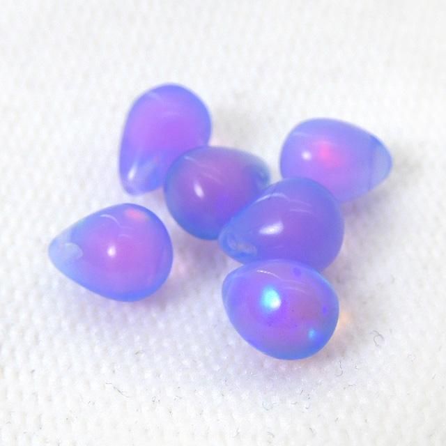 パープルカラーオパール ドロップ 6粒売り - 魔石屋.com