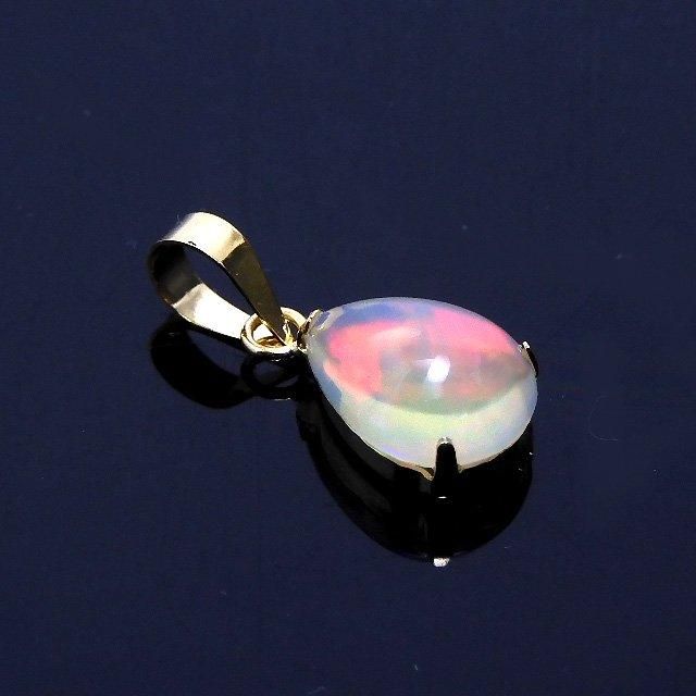 オパールネックレストップk18