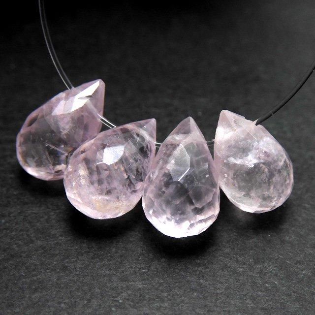 【20mm大玉 貫通穴】モルガナイト＆ローズクォーツ7珠セット❀ set A モルガナイト ドロップカット 4粒売り - 魔石屋.com