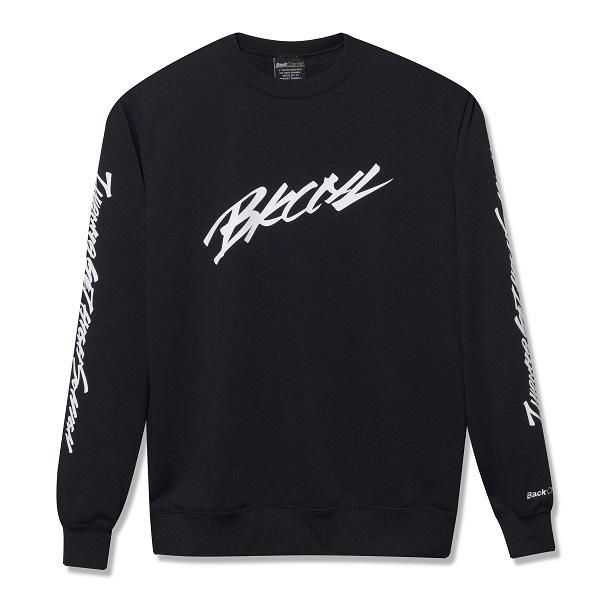 在庫処分 激安 Back Channel】SLEEVE SWEAT CREW PRINT トップス