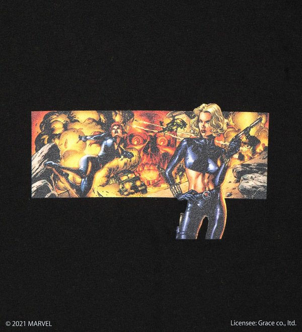 APPLEBUM】“BLACK WIDOW” COMICS γ T-SHIRT