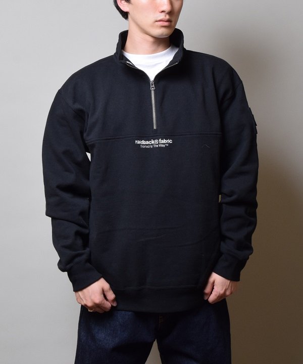 Back Channel】raidback fabric HALF ZIP SWEAT