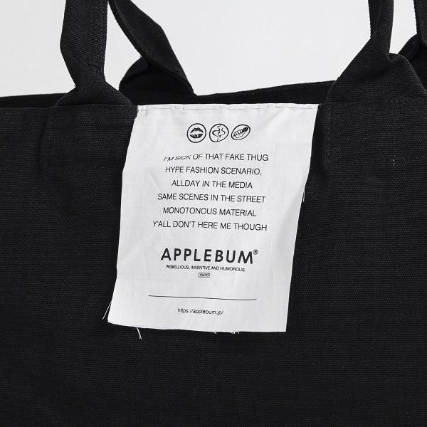 APPLEBUM】“BLUE FLAME LOGO” CANVAS ZIP TOTEBAG