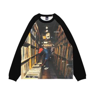 APPLEBUMۡRECORD STORE RAGLAN L/S T-SHIRT