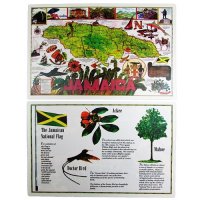 【Jamaica Goods】Placemat Jamaica map National Symbols