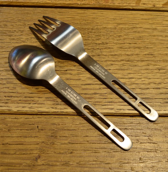 EVERNEW エバニュー＞ TITANIUM SPOON AND FORK チタンスプーン