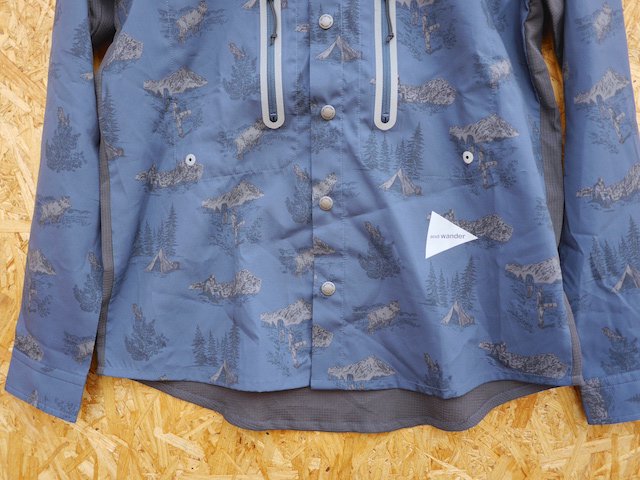 and wander アンドワンダー＞ tech printed shirt | 中古アウトドア