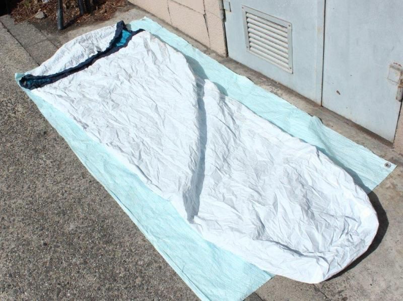 [新品未使用品]　モンベル スリーピングバッグカバー ブルーグリーン mont-bell モンベル＞ PLTX. SLEEPING BAG COVER ポルカテックス