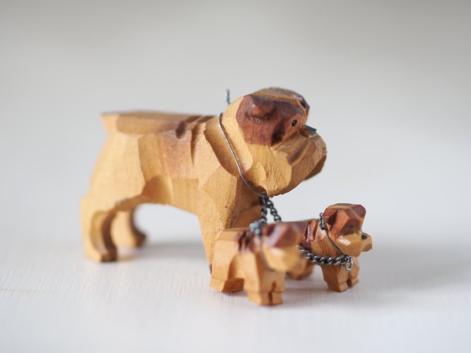 木彫りの犬（い） - ソラシカ散歩[オンラインショップ]－古道具と雑貨 