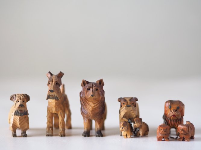 木彫りの犬（に） - ソラシカ散歩[オンラインショップ]－古道具と雑貨 